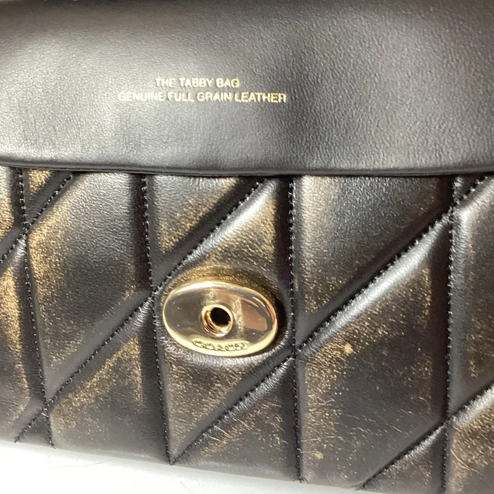 Coach Quilted Tabby 26 shoulder bag in black Nappa leather. - Picture 9 of 13
